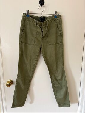 J. Crew Olive Green Capris with Front Patch Pockets